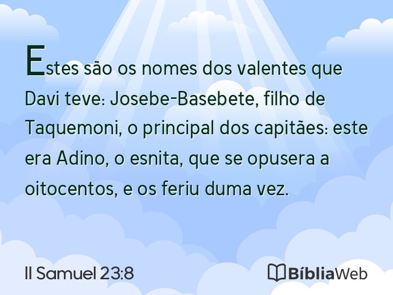 II Samuel 23:8 em imagem para compartilhar