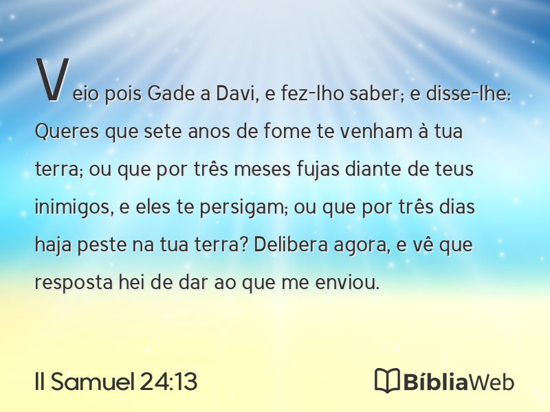 II Samuel 24:13 em imagem para compartilhar
