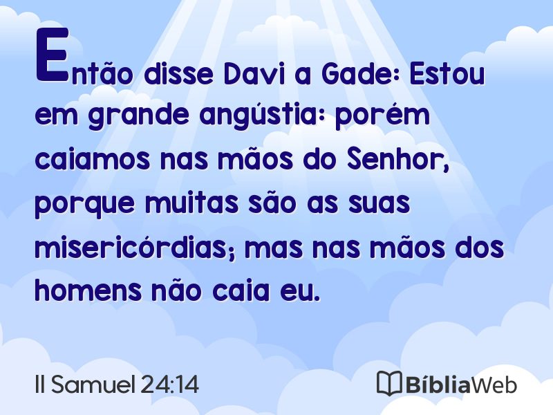 II Samuel 24:14 em imagem para compartilhar