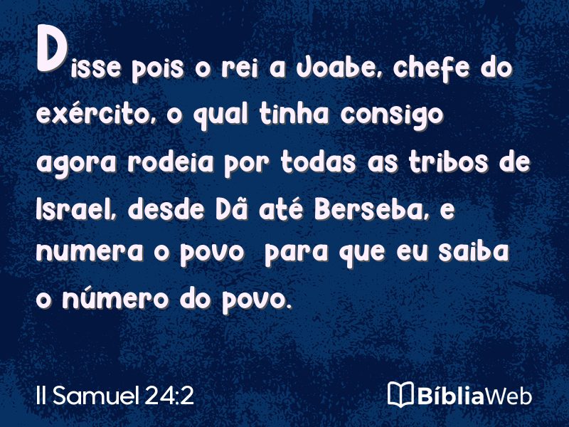 II Samuel 24:2 em imagem para compartilhar