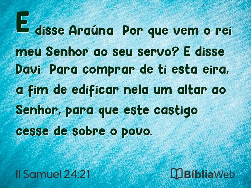 II Samuel 24:21 em imagem para compartilhar
