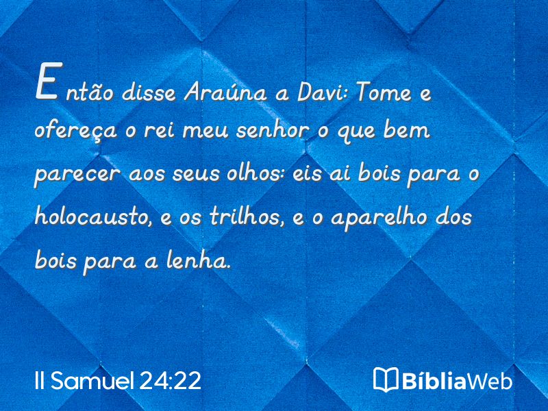 II Samuel 24:22 em imagem para compartilhar