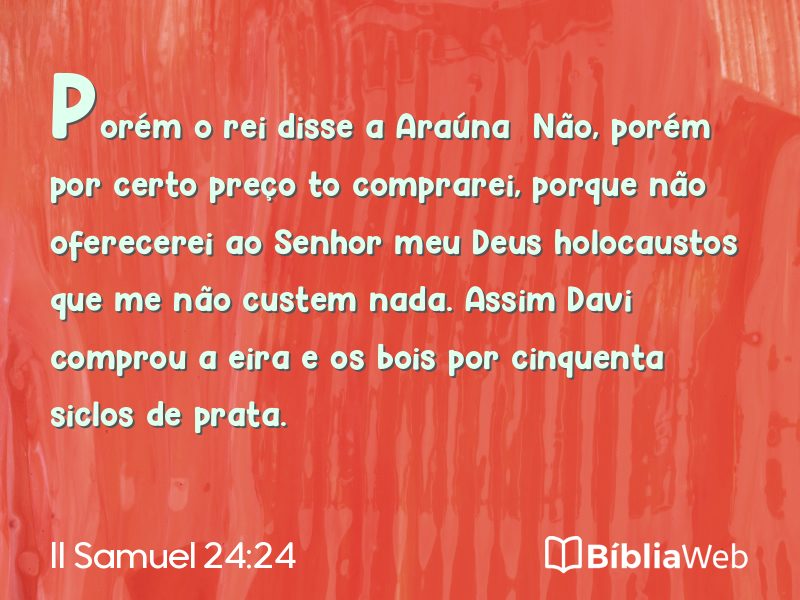 II Samuel 24:24 em imagem para compartilhar