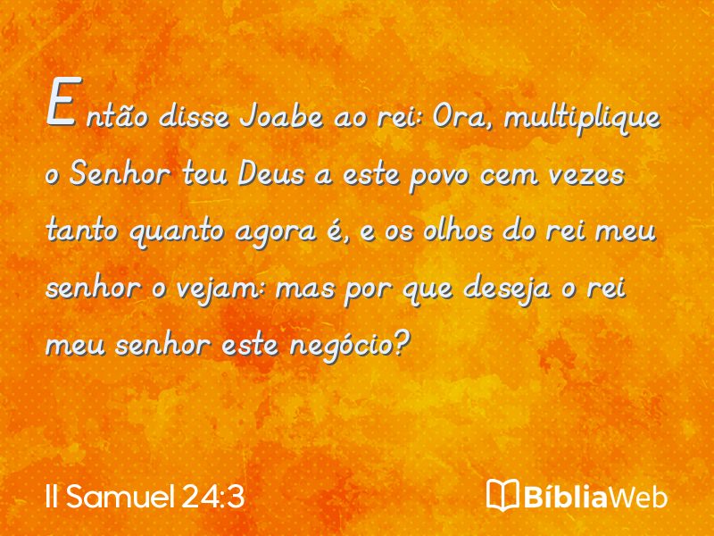 II Samuel 24:3 em imagem para compartilhar