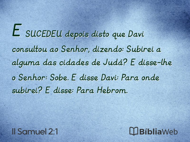 II Samuel 2:1 em imagem para compartilhar