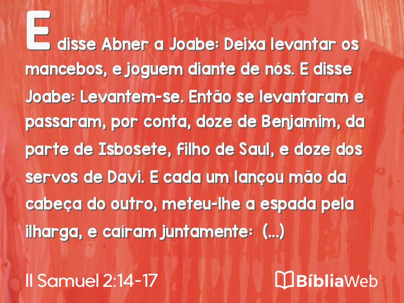 II Samuel 2:14-17 em imagem para compartilhar