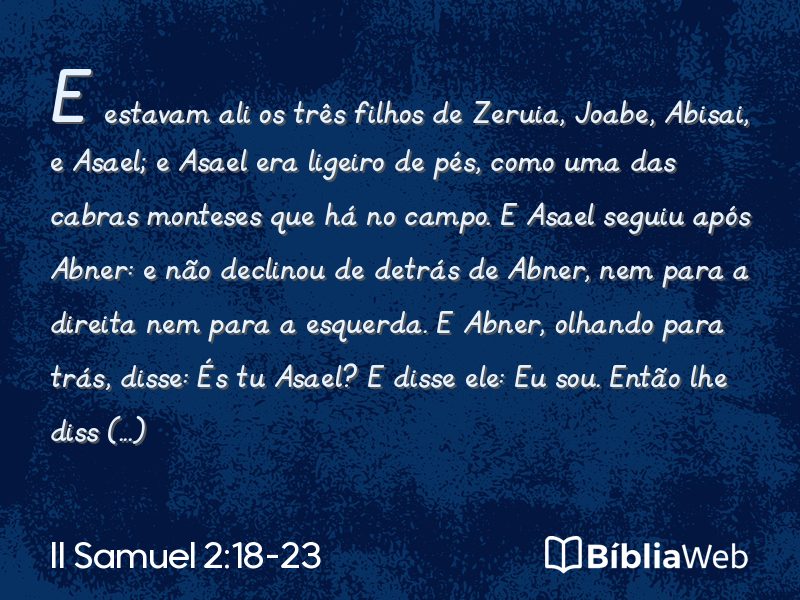 II Samuel 2:18-23 em imagem para compartilhar