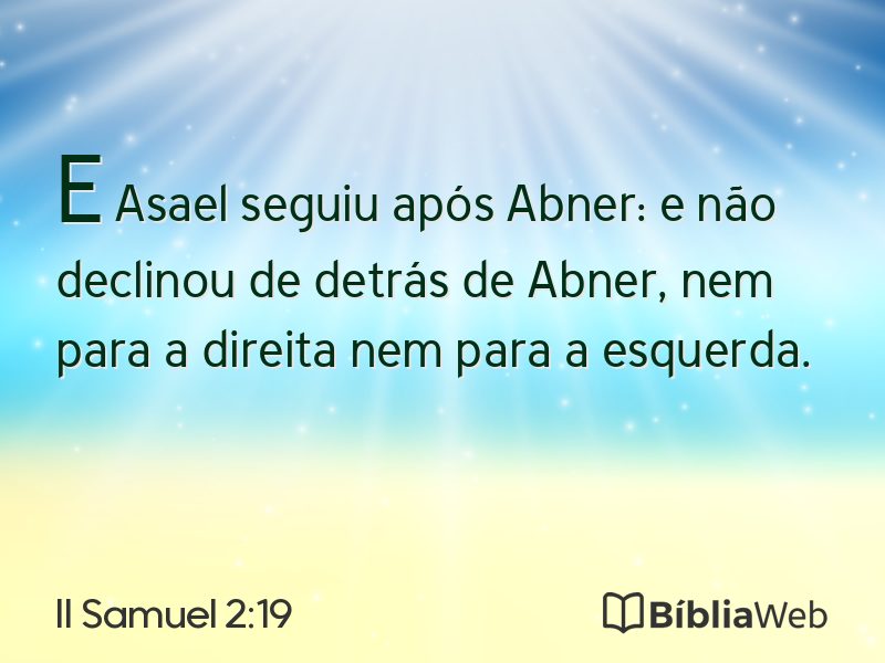 II Samuel 2:19 em imagem para compartilhar