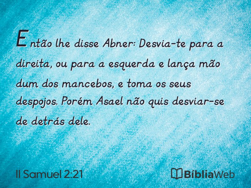 II Samuel 2:21 em imagem para compartilhar