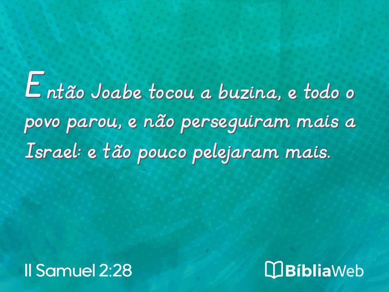 II Samuel 2:28 em imagem para compartilhar