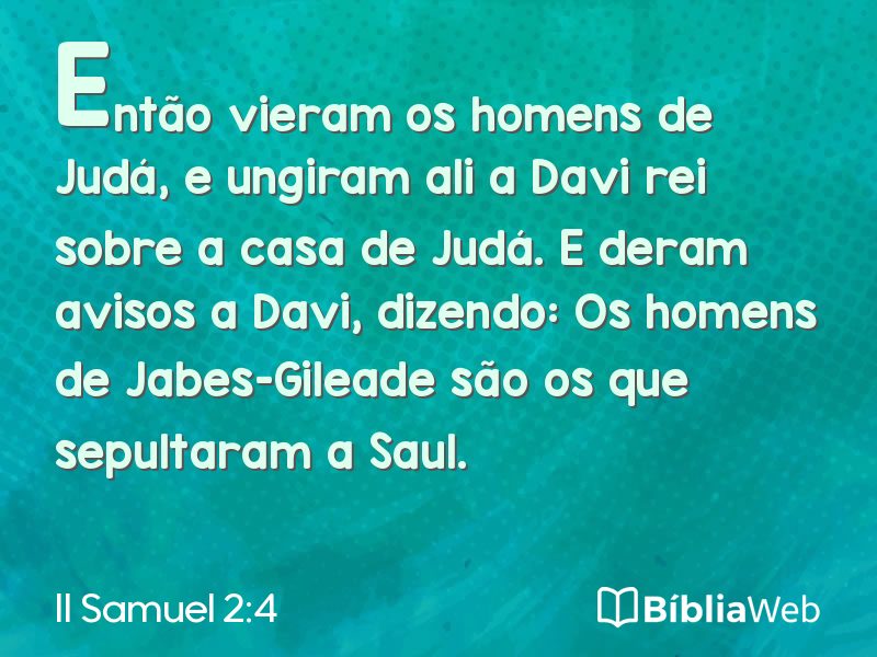 II Samuel 2:4 em imagem para compartilhar