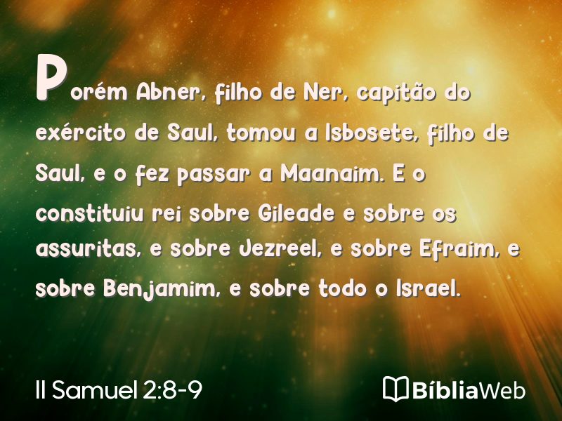 II Samuel 2:8-9 em imagem para compartilhar