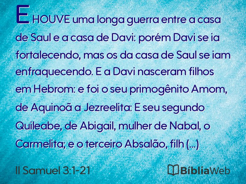 II Samuel 3:1-21 em imagem para compartilhar