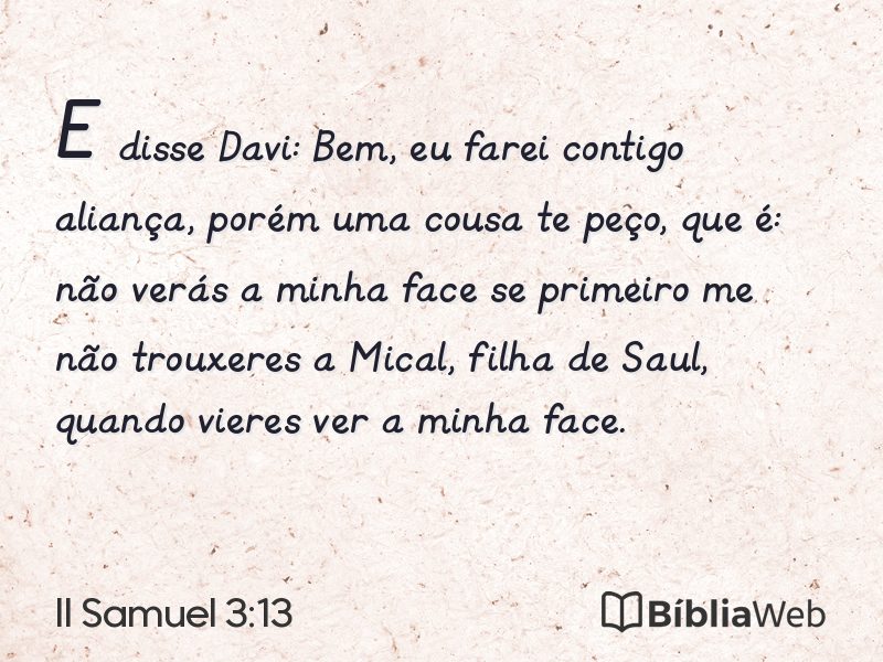 II Samuel 3:13 em imagem para compartilhar