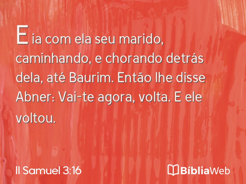 II Samuel 3:16 em imagem para compartilhar