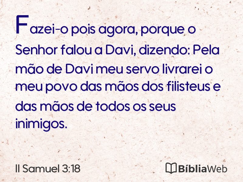 II Samuel 3:18 em imagem para compartilhar