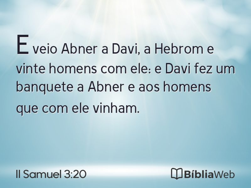 II Samuel 3:20 em imagem para compartilhar