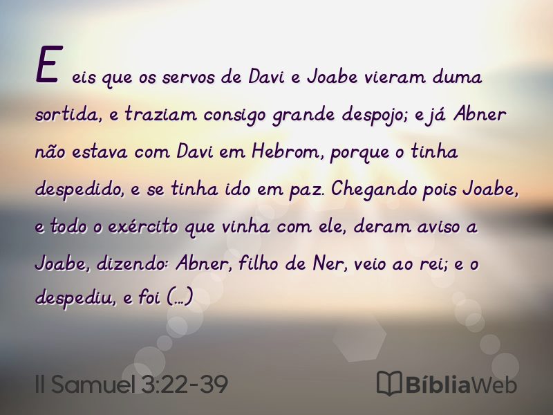 II Samuel 3:22-39 em imagem para compartilhar