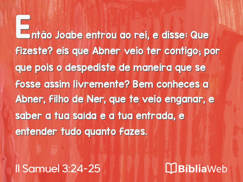 II Samuel 3:24-25 em imagem para compartilhar