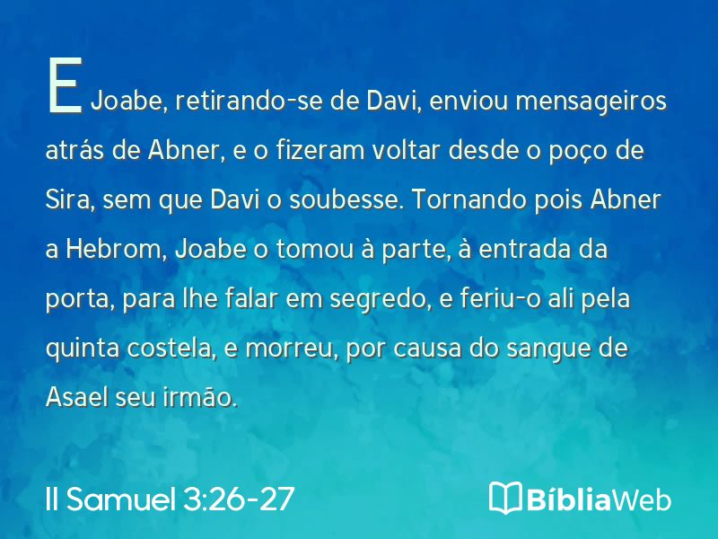 II Samuel 3:26-27 em imagem para compartilhar