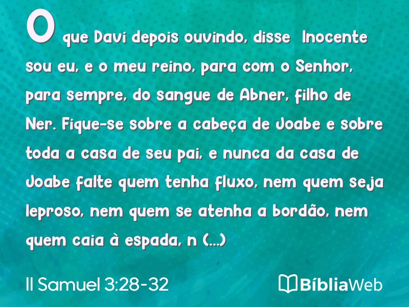 II Samuel 3:28-32 em imagem para compartilhar