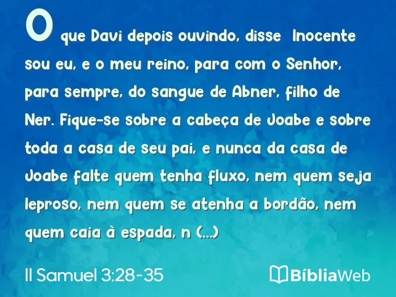 II Samuel 3:28-35 em imagem para compartilhar