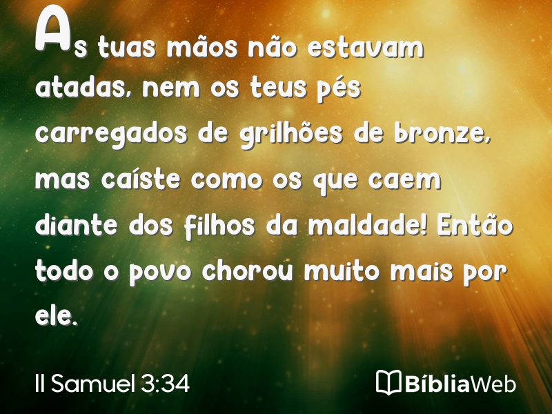 II Samuel 3:34 em imagem para compartilhar