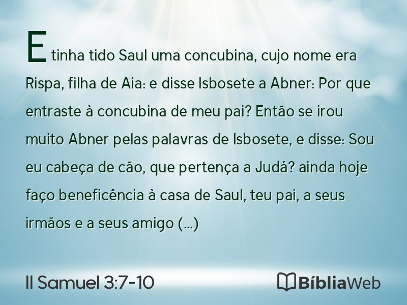 II Samuel 3:7-10 em imagem para compartilhar