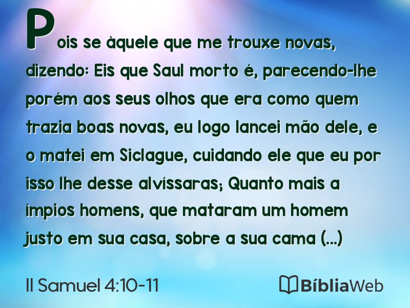 II Samuel 4:10-11 em imagem para compartilhar