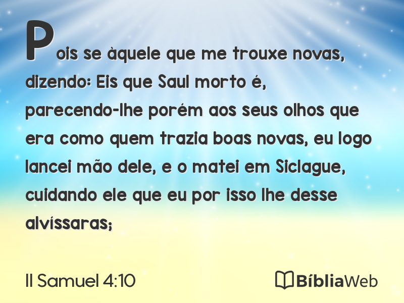 II Samuel 4:10 em imagem para compartilhar