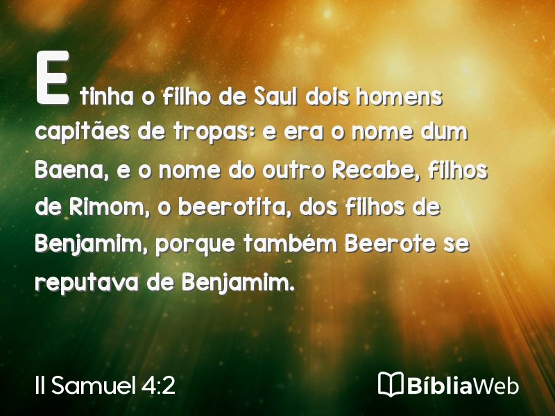 II Samuel 4:2 em imagem para compartilhar