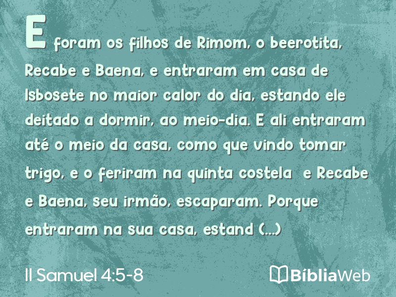 II Samuel 4:5-8 em imagem para compartilhar