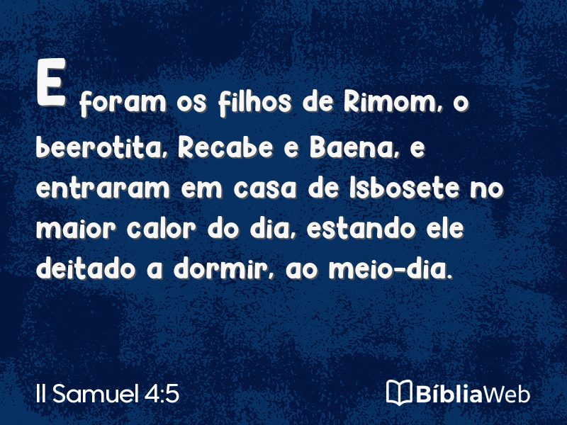 II Samuel 4:5 em imagem para compartilhar