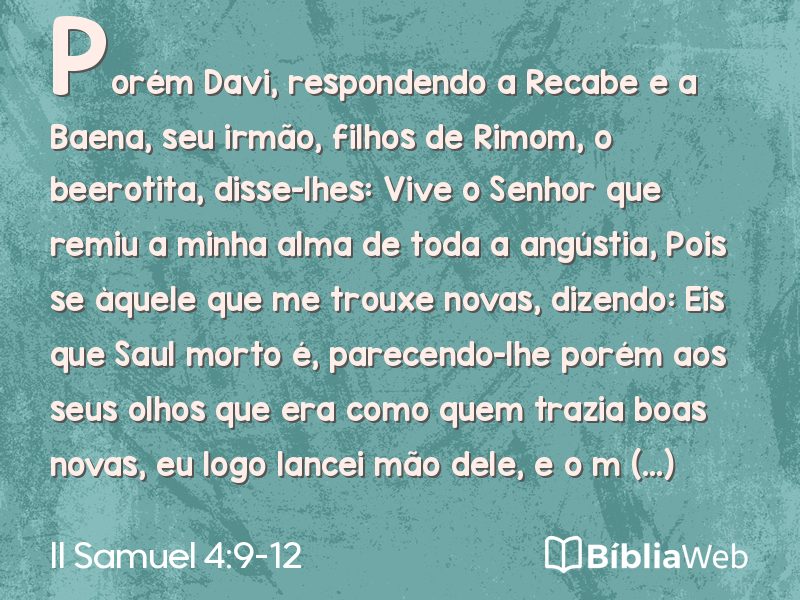 II Samuel 4:9-12 em imagem para compartilhar