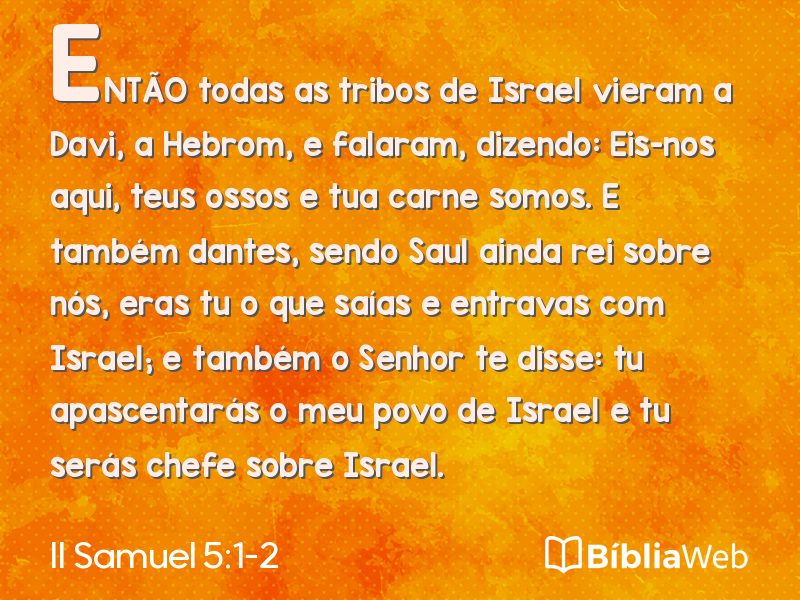 II Samuel 5:1-2 em imagem para compartilhar