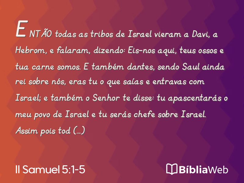 II Samuel 5:1-5 em imagem para compartilhar