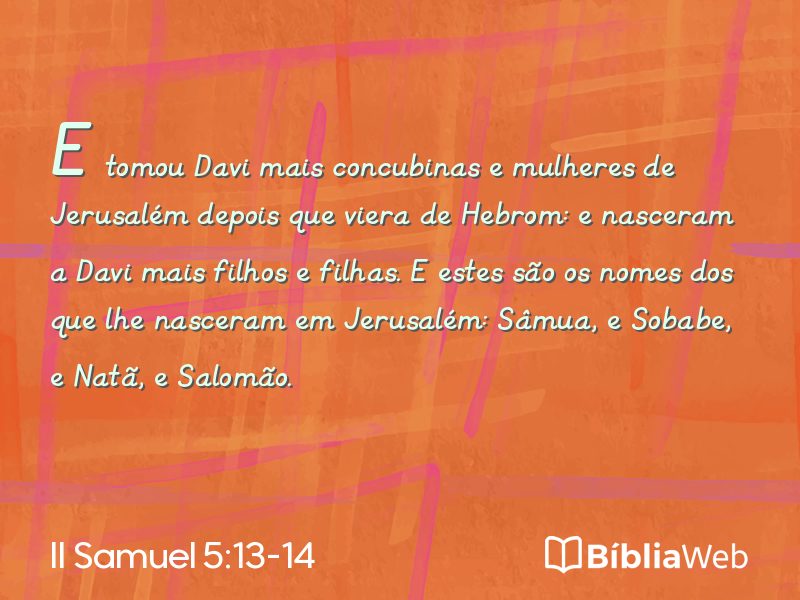 II Samuel 5:13-14 em imagem para compartilhar