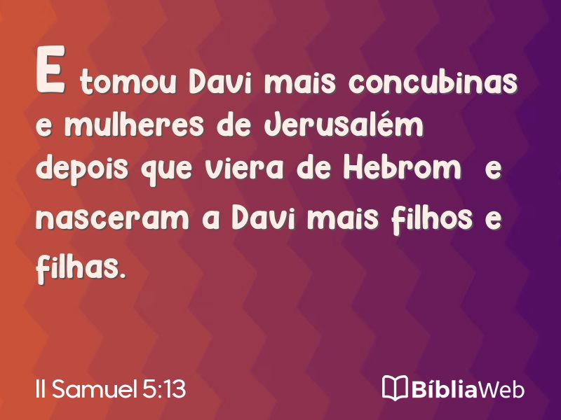 II Samuel 5:13 em imagem para compartilhar