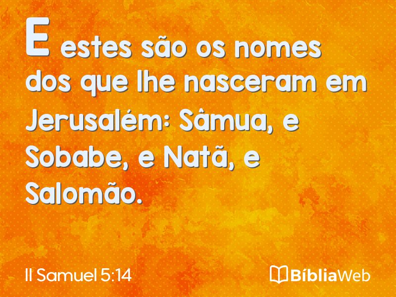II Samuel 5:14 em imagem para compartilhar