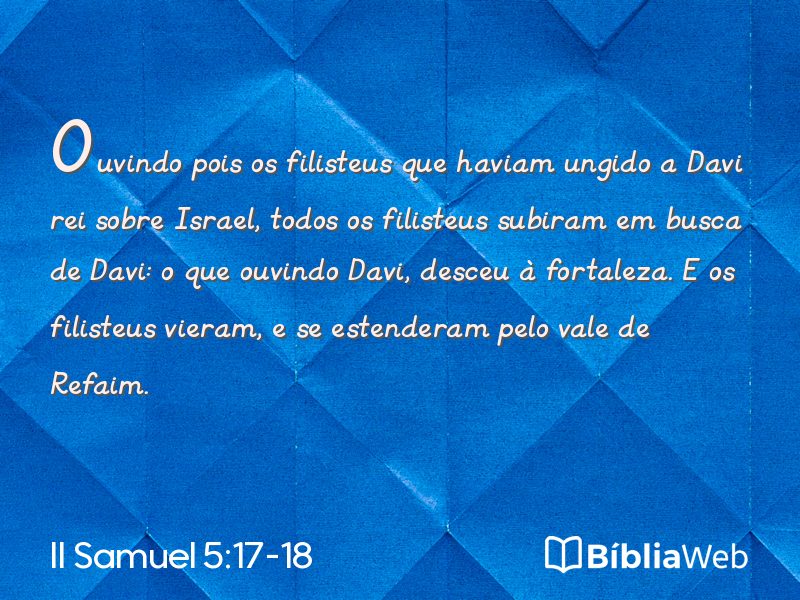 II Samuel 5:17-18 em imagem para compartilhar