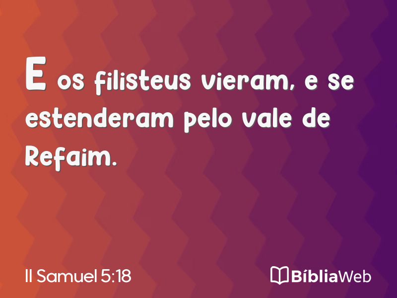 II Samuel 5:18 em imagem para compartilhar
