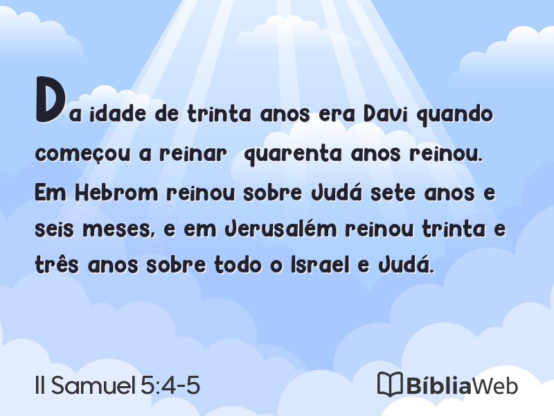 II Samuel 5:4-5 em imagem para compartilhar