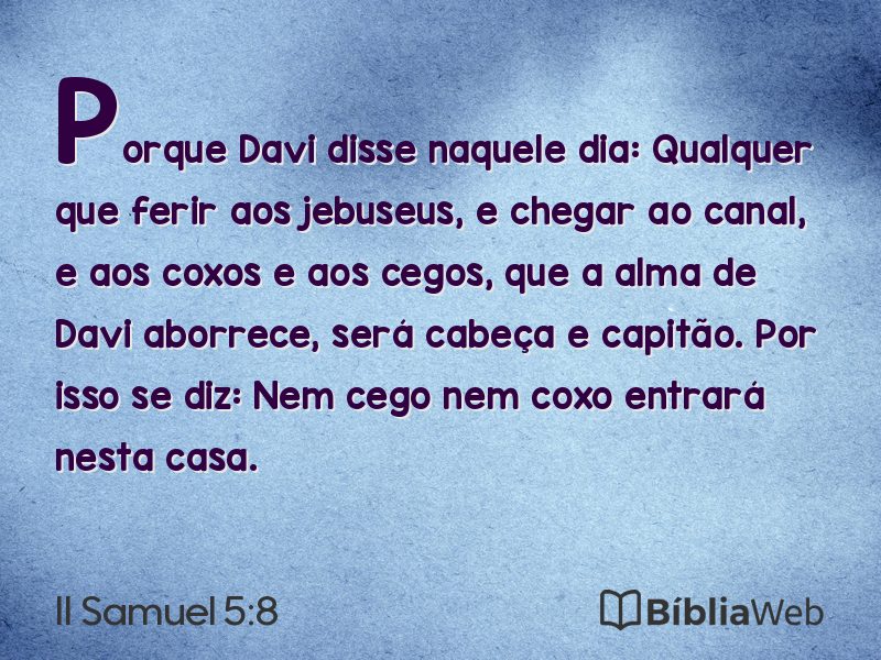 II Samuel 5:8 em imagem para compartilhar