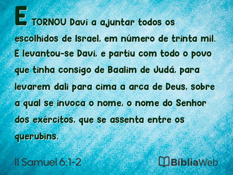 II Samuel 6:1-2 em imagem para compartilhar