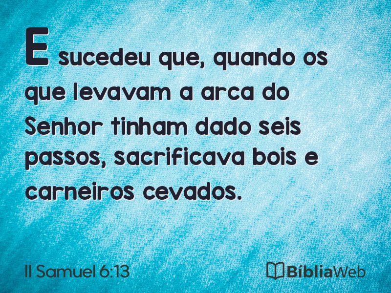 II Samuel 6:13 em imagem para compartilhar
