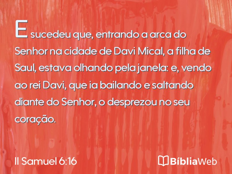 II Samuel 6:16 em imagem para compartilhar