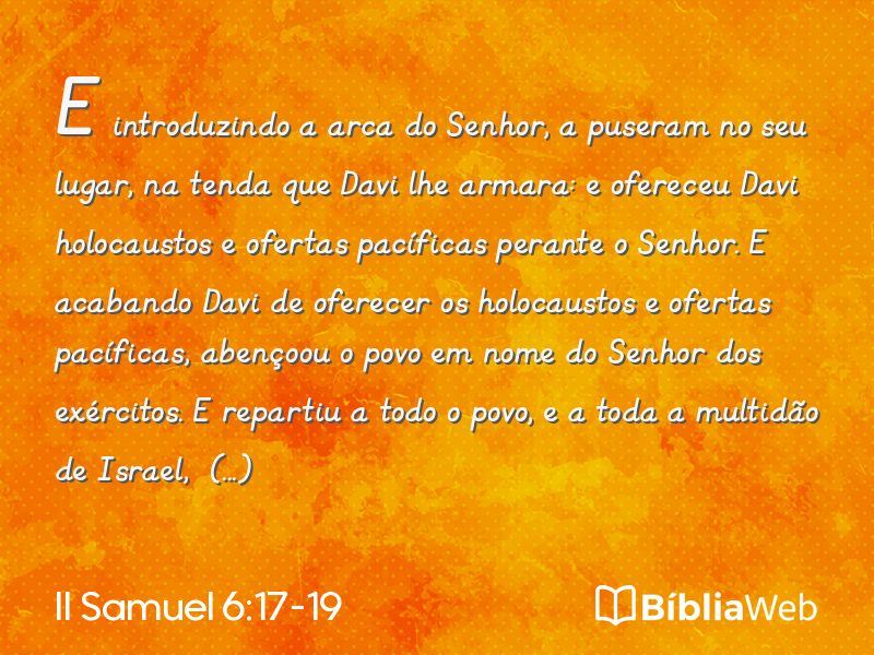 II Samuel 6:17-19 em imagem para compartilhar