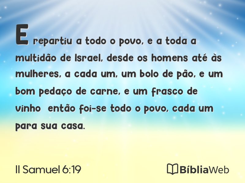 II Samuel 6:19 em imagem para compartilhar