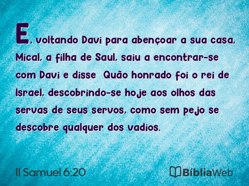 II Samuel 6:20 em imagem para compartilhar