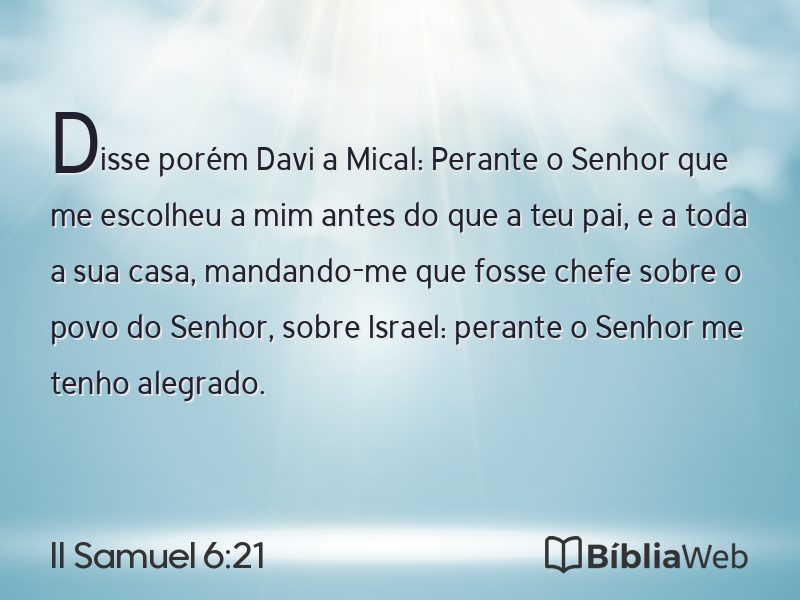 II Samuel 6:21 em imagem para compartilhar